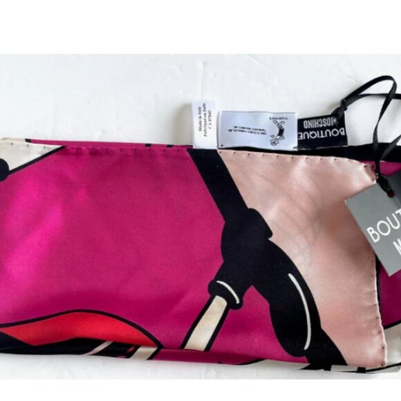 Moschino Scarf Silk Womens Square Olive Oyle Bass Popeye Collection 19x19 Italy - Picture 5 of 6